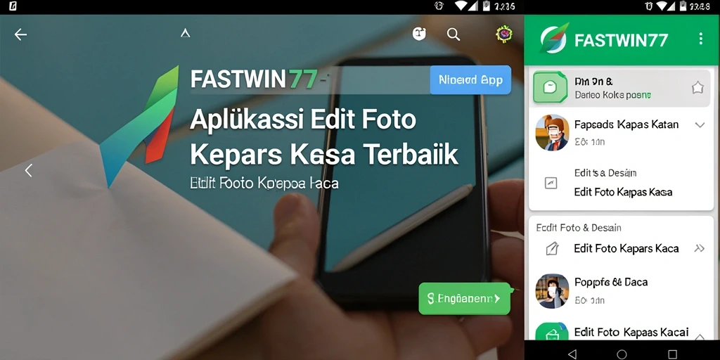 Antarmuka pengguna FASTWIN77 untuk efek Edit Foto Kertas Kaca.