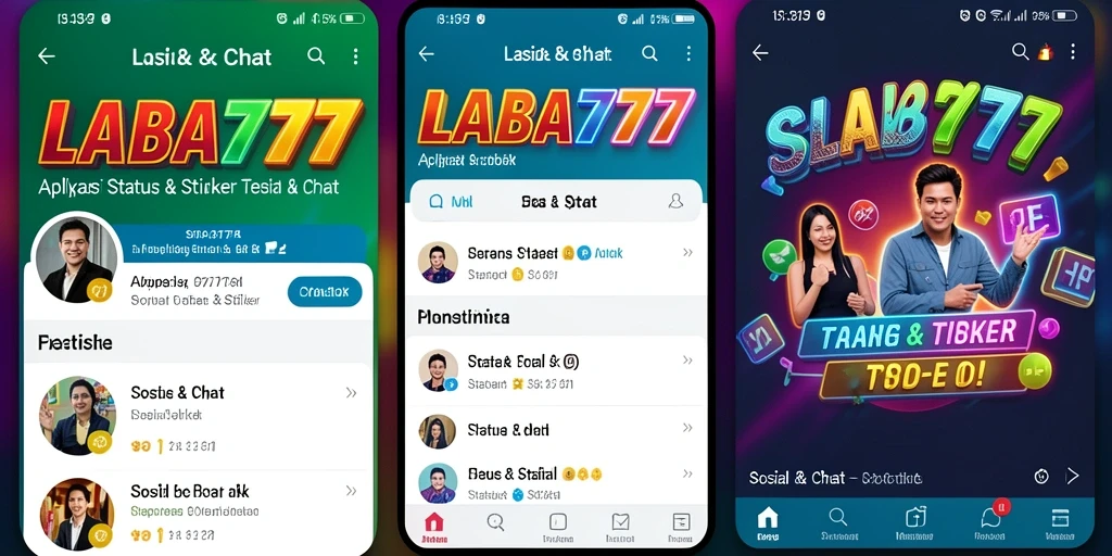 Tampilan antarmuka LABA777 dengan berbagai pilihan stiker menarik.