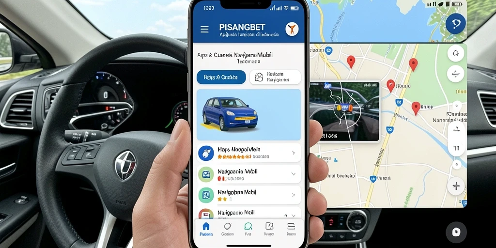 Antarmuka PISANGBET menampilkan fungsi Navigasi Mobil yang intuitif.