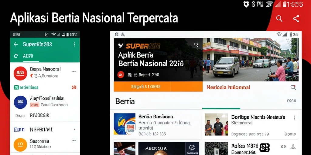 Tampilan antarmuka aplikasi SUPER88 untuk berita nasional.