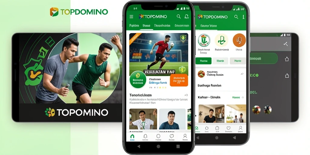 Tampilan antarmuka aplikasi TOPDOMINO untuk latihan olahraga rumah.